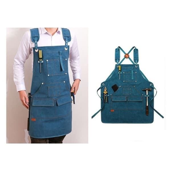 Blå hageapron for barn, lengde 47 cm