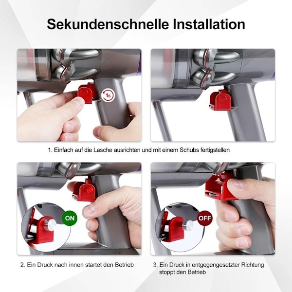 Håndtakholder Fikser knappen når du støvsuger med Dyson V15 V11 V10 håndholdt støvsuger