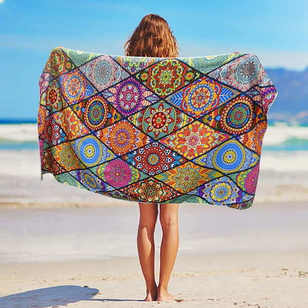 Mikrofiber Strandhåndkle Bohemian Trykt Håndkle, Sportshåndkle