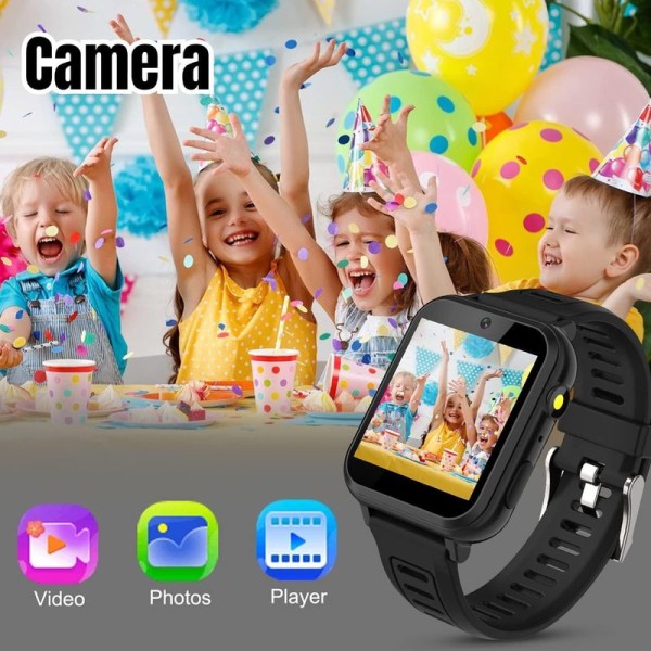 Smart Watch Kindertelefon, Smart Watch Call Voice Chat Kinder Smart Watch Schwarz