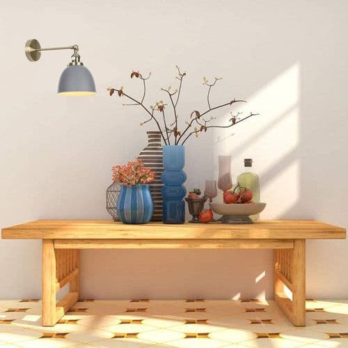 Moderne loftslampe i halvrundt design med grå metalkappe