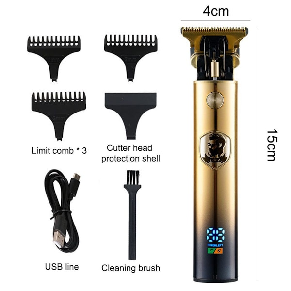 Professionell hårklippare för män T-blad Trimmer och Grooming Kit Gold KLB