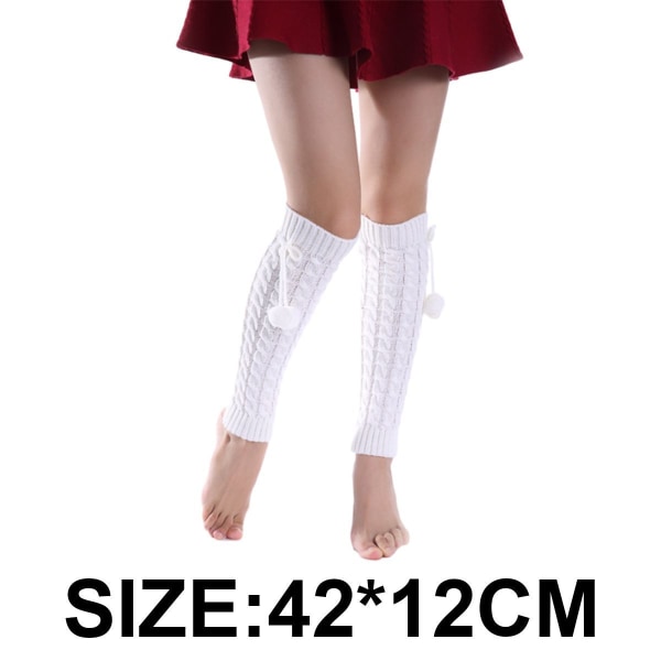 Long Leg Warmers for Women Lolita Fashion Wool Cable Knit Thigh White KLB