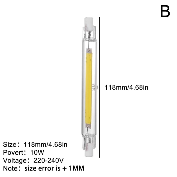 LED R7s COB 78mm 118mm Dimbar glassrör 15W 30W Lampbyte gulB 118mm