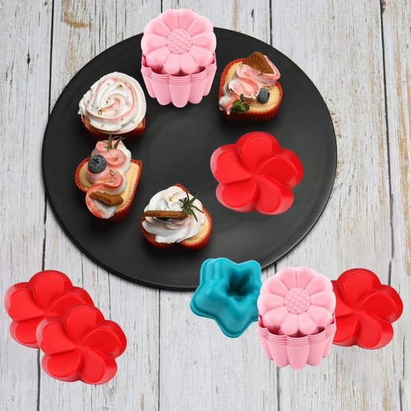 30 stk silikon bakeformer, silikonkopper, non-stick muffinsform, vaskbar