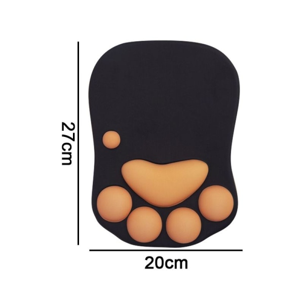 Cat Paw Mouse Pad with Wrist Support Cushion Soft Silicone Black