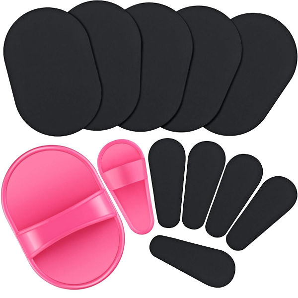 11-delt sett med hårbortfjernings pads, rosa glatt hud pads KLB