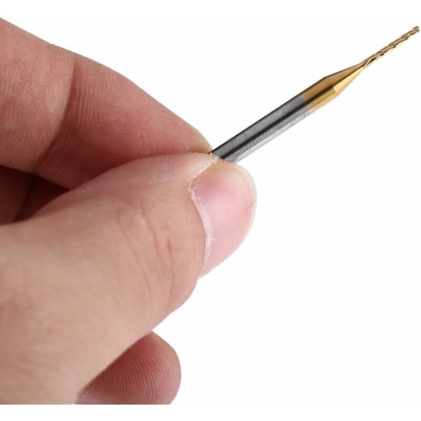 10 stk. Wolframcarbid End Mill Titanium Coat Fræsning Gravering Bits Roterende Fræsere Sæt 3.175mmx1mm KLB