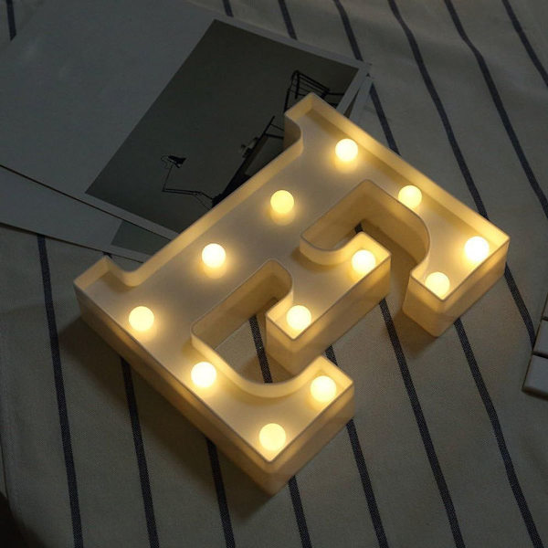 Dekorativ LED-bokstav Marquee-skylt med lampor E A 22 x 18 x 4 cm KLB