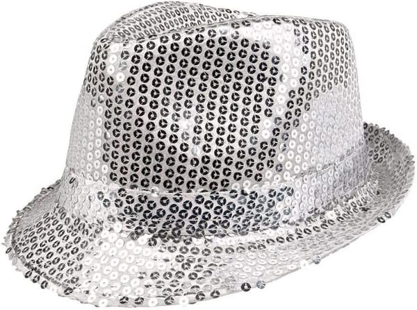 Paljetthatt, unisex, disco-outfit, disco-accessoar, karneval, kostym, temafest, temafest-Vit-