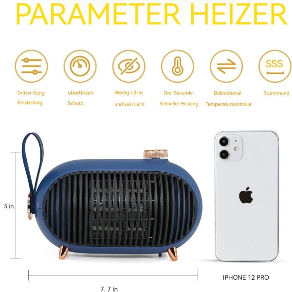 Space Heater - Bærbar Mini Heater for Home KLB