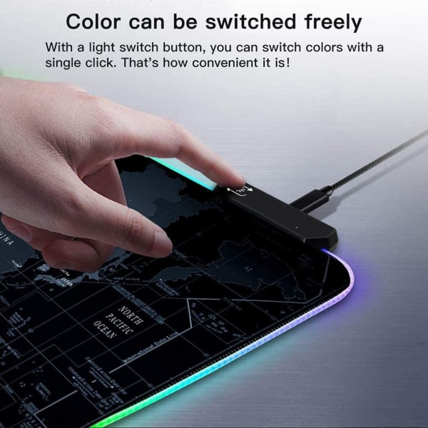 Udvidet RGB Gaming Mousepad, Ekstra Stor Gaming Mousepad til