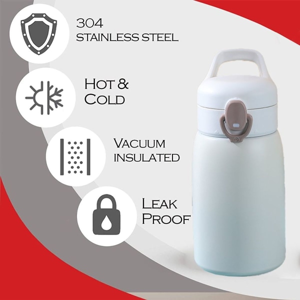Fashion Isolerad Flask Kontrastfärg Bärbar Bomb Lock Halm Vit KLB