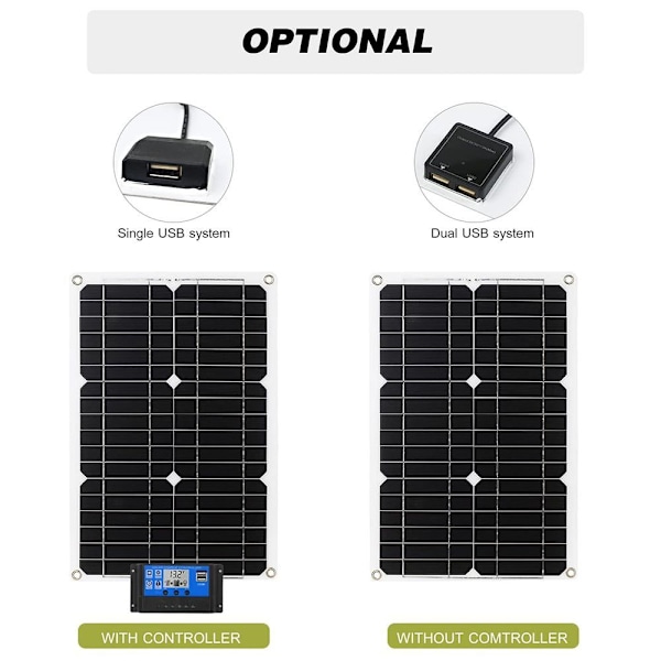 Solcellelader solpanel kit med solcelleladningsregulator, med