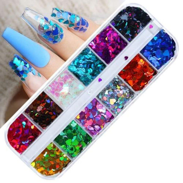 2 st Nail Art Butterfly Laser Symphony Paljetter-18th