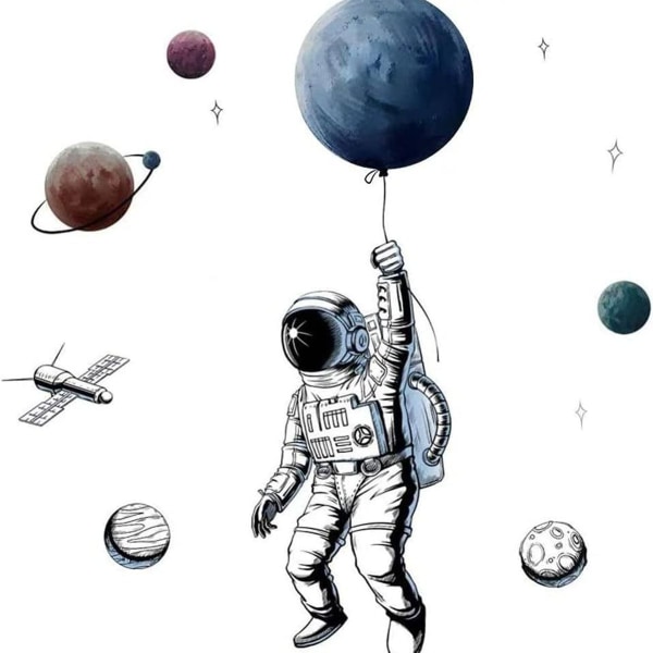 Väggdekor I barnrum pojke planet rymden måne klistermärke I väggdekoration för KLB