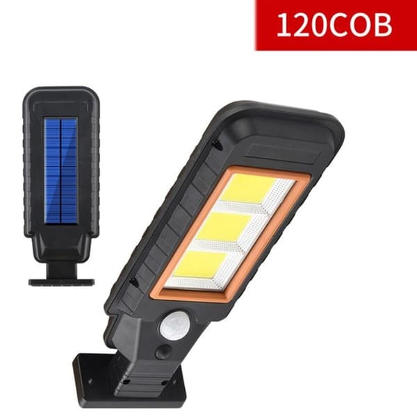 120 COB Solcellelys Menneskelig Kroppssensor Vegglampe LED Vanntett Utendørsbelysning