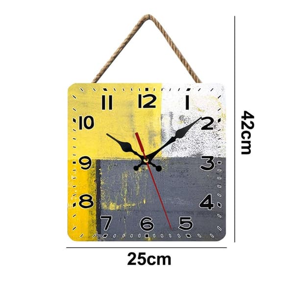 Retro stil trä kvadratisk kök väggklocka 10\"