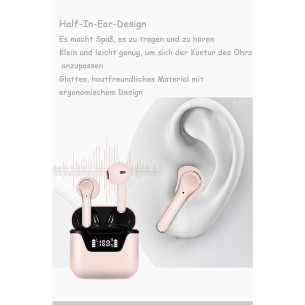 Bluetooth-hodetelefoner, hodetelefoner trådløs Bluetooth i øret med mikrofon, Bluetooth KLB