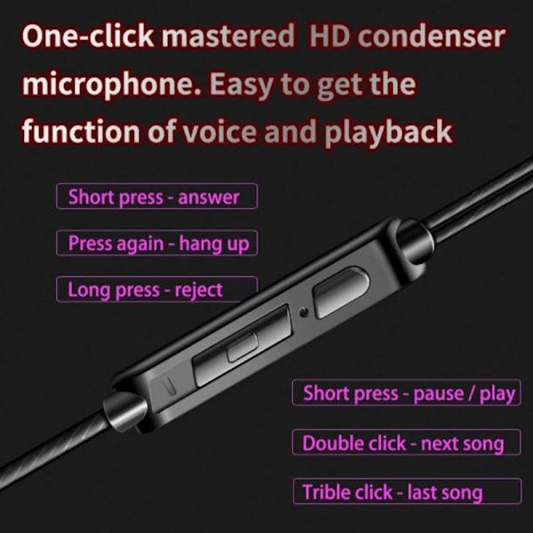 In-ear-hörlurar, stereo-hörlurar med mikrofonbrus grönt