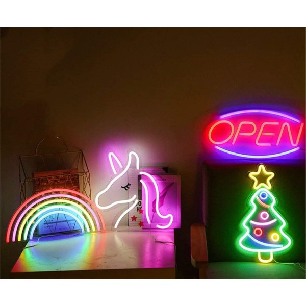 LED neonlysskilt juletre USB-kontrollerte nattlys Dekorativt teltskilt Bar Pub Butikk Klubb Garasje Hjem Party Dekor