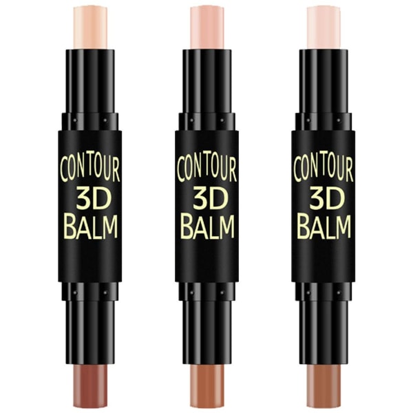 Dobbeltsidig highlighter og konturstift - makeup concealer sett KLB