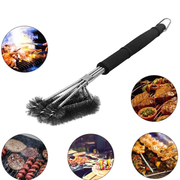 Grillbørste ekstra lang rustfritt stål bust PP termisk isolasjon håndtak BBQ grill