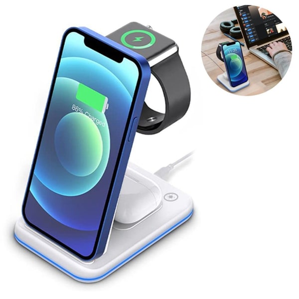 Wireless charger, inductive charging station for Apple Watch white KLB