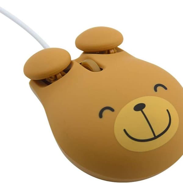 USB-kabelansluten mus, söt djurform, bärform, bärbar