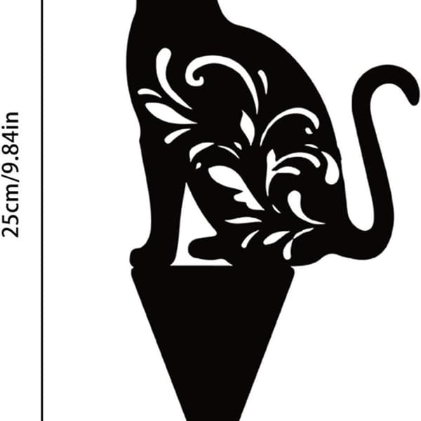 Metal kattehavefigur, metal sort kat silhuet, KLB