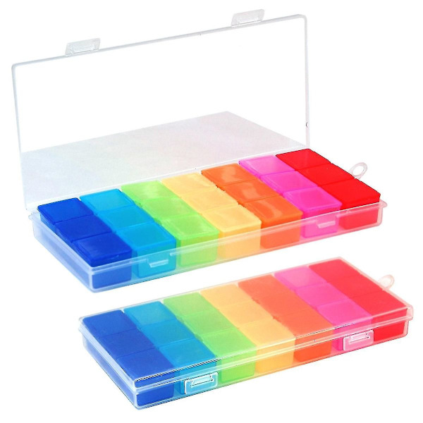 7-dages medicin dispenser organizer, farverig