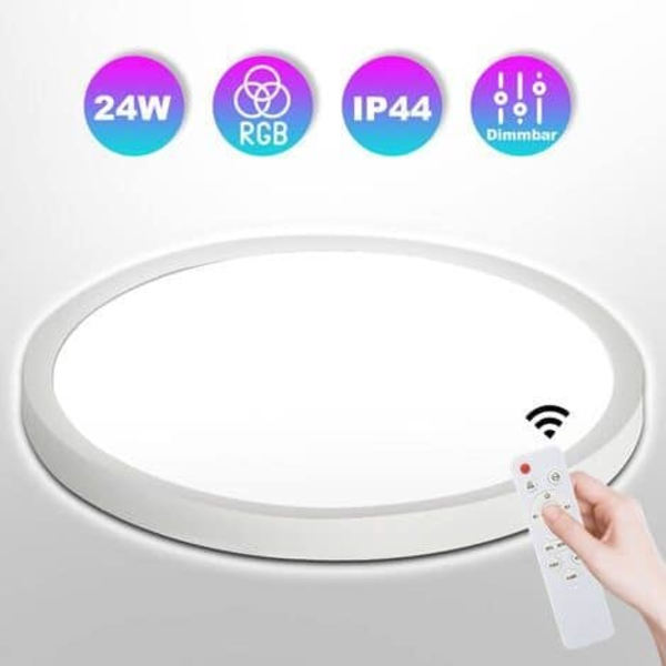 24W LED-taklampe med fjernkontroll BAKGRUNNSBELYSNING RGB ganglys