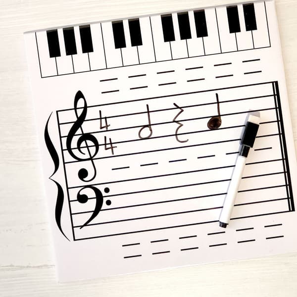 1 sett viskeltavle tomt notesystem for musikkstudenter lærere magnetisk KLB