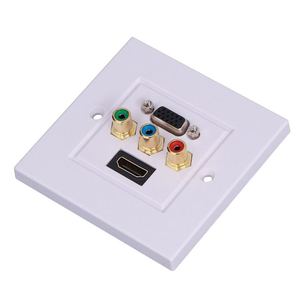 VGA + high-definition multimedia interface + 3RCA vægplade KLB