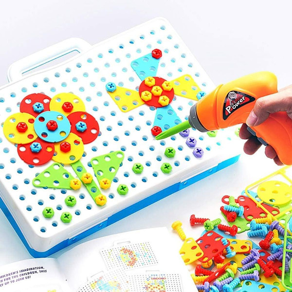 Plug-in spel Montessori leksak med borr pedagogisk KLB