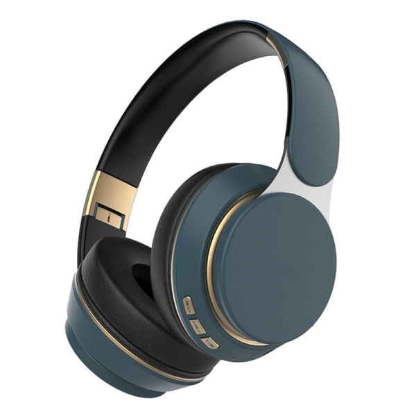 Bluetooth Over Ear-hörlurar, trådlös hopfällbar stereo mörkblå