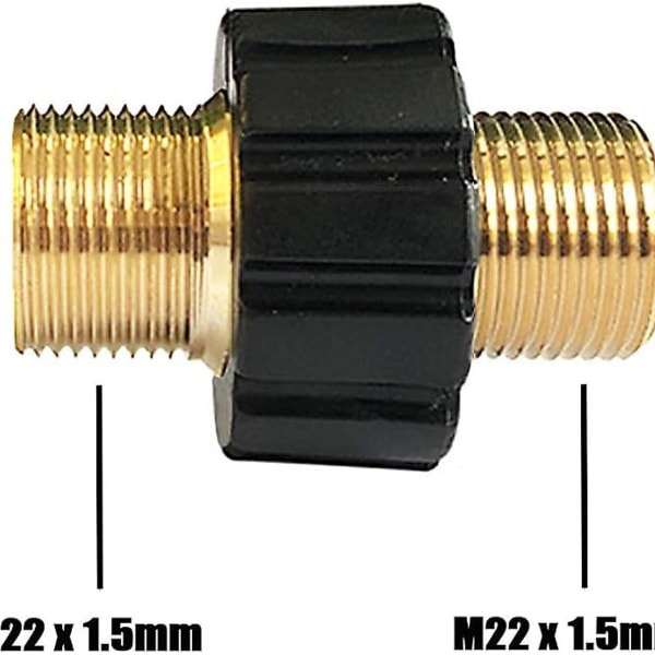 Slangsnabbkoppling M22 x 1,5 Dubbelhane Högtryckstvätt Adapter Kompatibel KLB