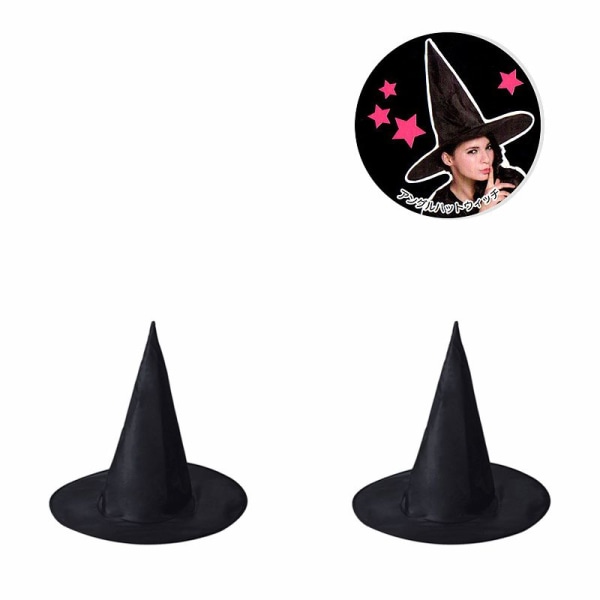 3kpl Halloween-hattu Musta Oxford Cloth Wizard Hat Meikkipuku Rekvisiitta Noitahattu Noitahattu (S+L)