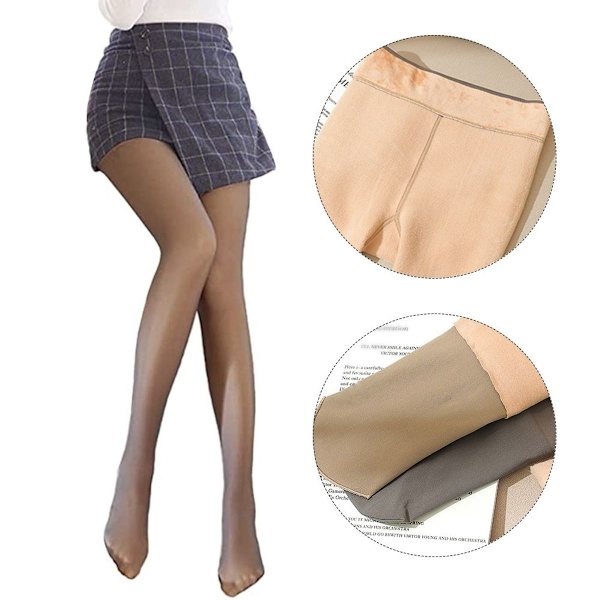 Talvinen termotights, korkea vyötärö, läpinäkymätön fleece, maitomainen ruskea KLB