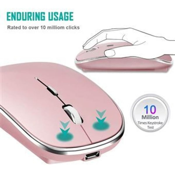 Ultra-thin Rechargeable Wireless Mouse - Pink