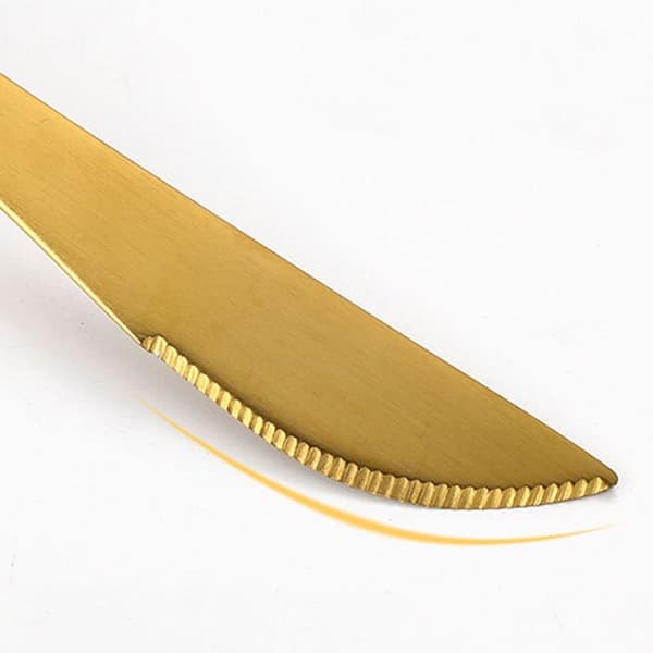 Guld Bestiksæt Mat Bestiksæt 304 Rustfrit Stål Flat Rose Gold