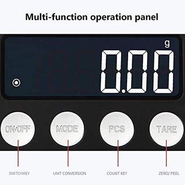 Mini Pocket 500/0,01g Skala med høy presisjon med LCD-bakgrunnsbelysning, 500g/0,1g KLB