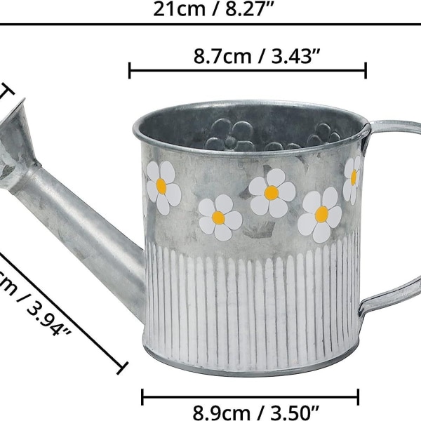 Koristeellinen hopeanvärinen metalliruukku (3 kpl) ¨C 550 ml vintage-galvanoidusta ruukusta KLB