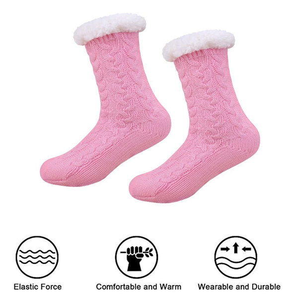 Mjuka tofflor Strumpor Mjuka Mysiga Varma Vinterstrumpor Rosa KLB