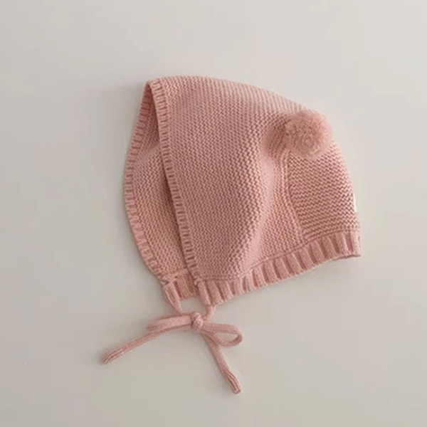 Hæklet babyhat Småbarn Sød Bear Ear Beanie Småbarn Drenge Piger Pink KLB