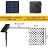 1,5x1,5m LED solcellelysnett varmt hvitt 8 lysmoduser eventyrlys vanntett