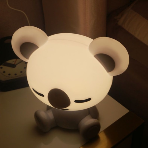 Barns söta tecknade björndjur Nordic LED energisnål bordslampa nattlampa amningslampa grå
