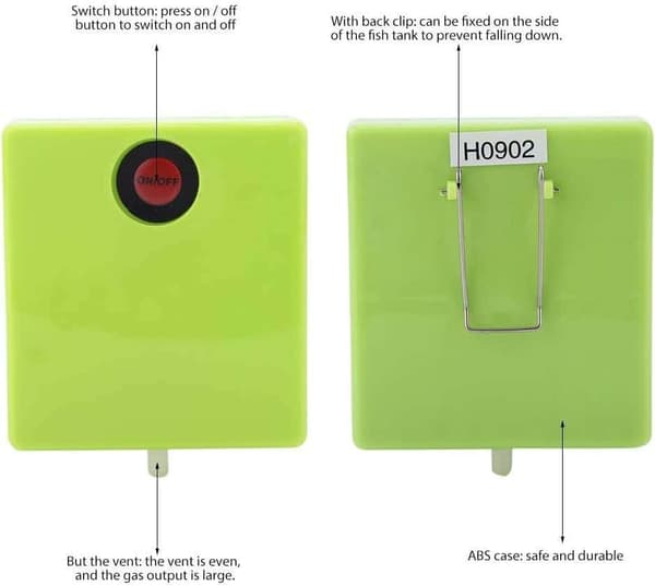 Akvarieluftpump Bärbar Batteridriven Luftpump med Luftstein och Slang Akvarium och Hydroponik