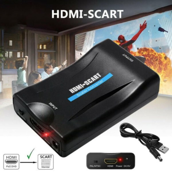 HDMI to Scart Converter Video Audio Converter Adapter HD TV DVD Universal