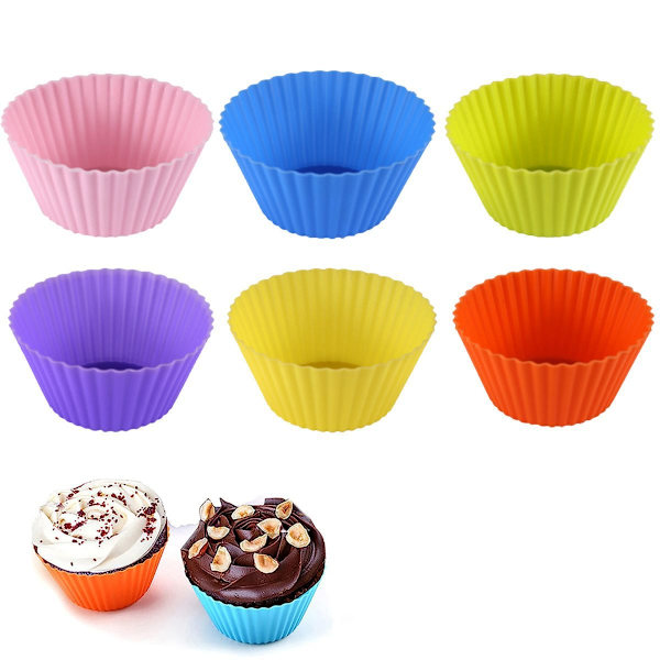 Silikone Cupcake Bageforme 24 Pakke, 2.75 Tommer Silikone Bageforme,